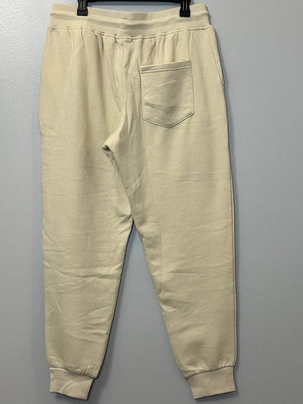 True Religion Buddha HS Jogger Sweatpants Fog Cream Off-White Men’s Large $109